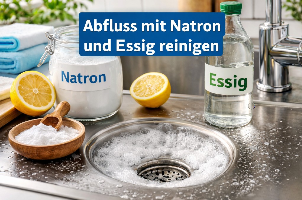 Abfluss mit Natron und Essig reinigen